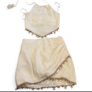 Cream Crochet Mini Skirt — Lightweight Boho Style